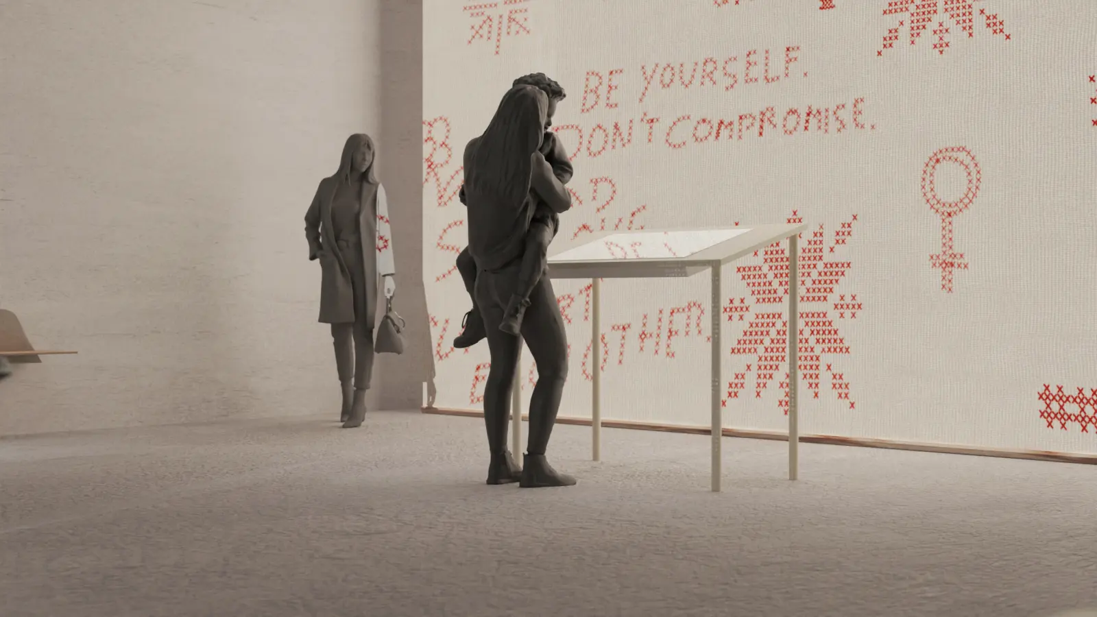 Woman to Woman — Rendering der Installation